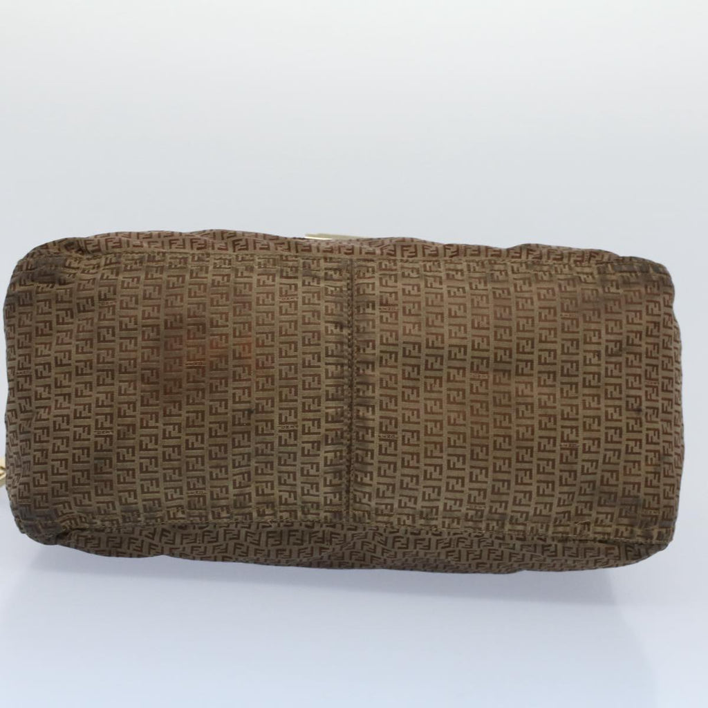 FENDI Zucchino Canvas Shoulder Bag Brownep1788