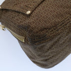 FENDI Zucchino Canvas Shoulder Bag Brownep1788