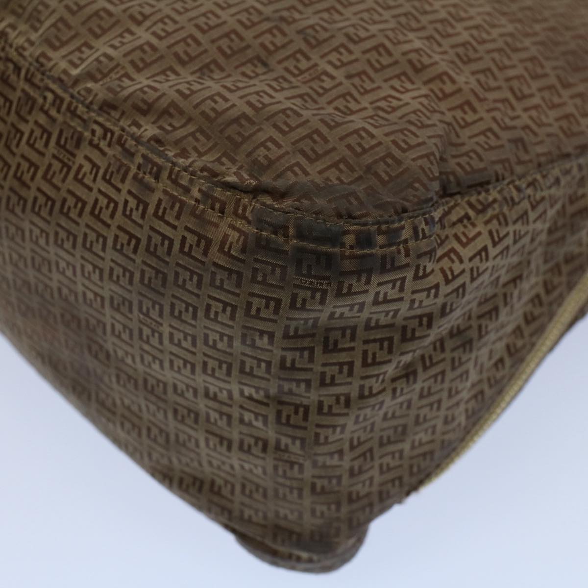 FENDI Zucchino Canvas Shoulder Bag Brownep1788