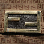 FENDI Zucchino Canvas Shoulder Bag Brownep1788