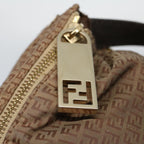 FENDI Zucchino Canvas Shoulder Bag Brownep1788