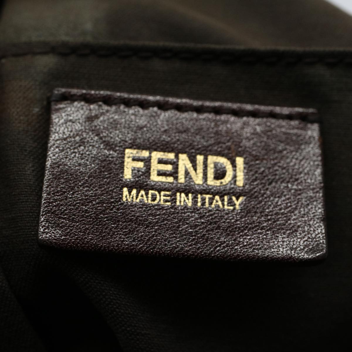 FENDI Zucchino Canvas Shoulder Bag Brownep1788