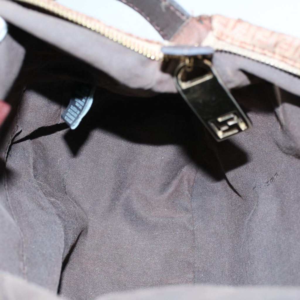 FENDI Zucchino Canvas Shoulder Bag Brownep1788