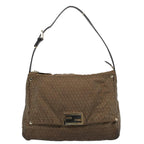 FENDI Zucchino Canvas Shoulder Bag Brownep1788