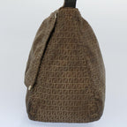 FENDI Zucchino Canvas Shoulder Bag Brownep1788