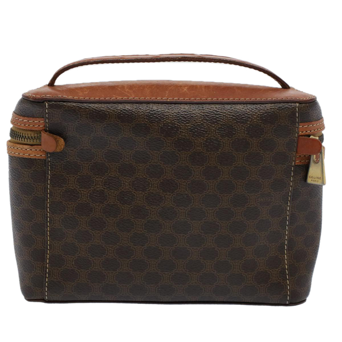 CELINE Macadam Canvas Hand Bag PVC Leather Brown  ep1829