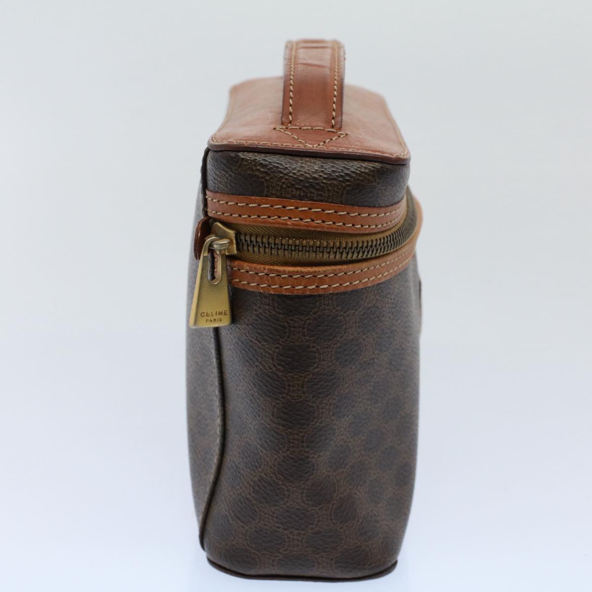 CELINE Macadam Canvas Hand Bag PVC Leather Brown  ep1829