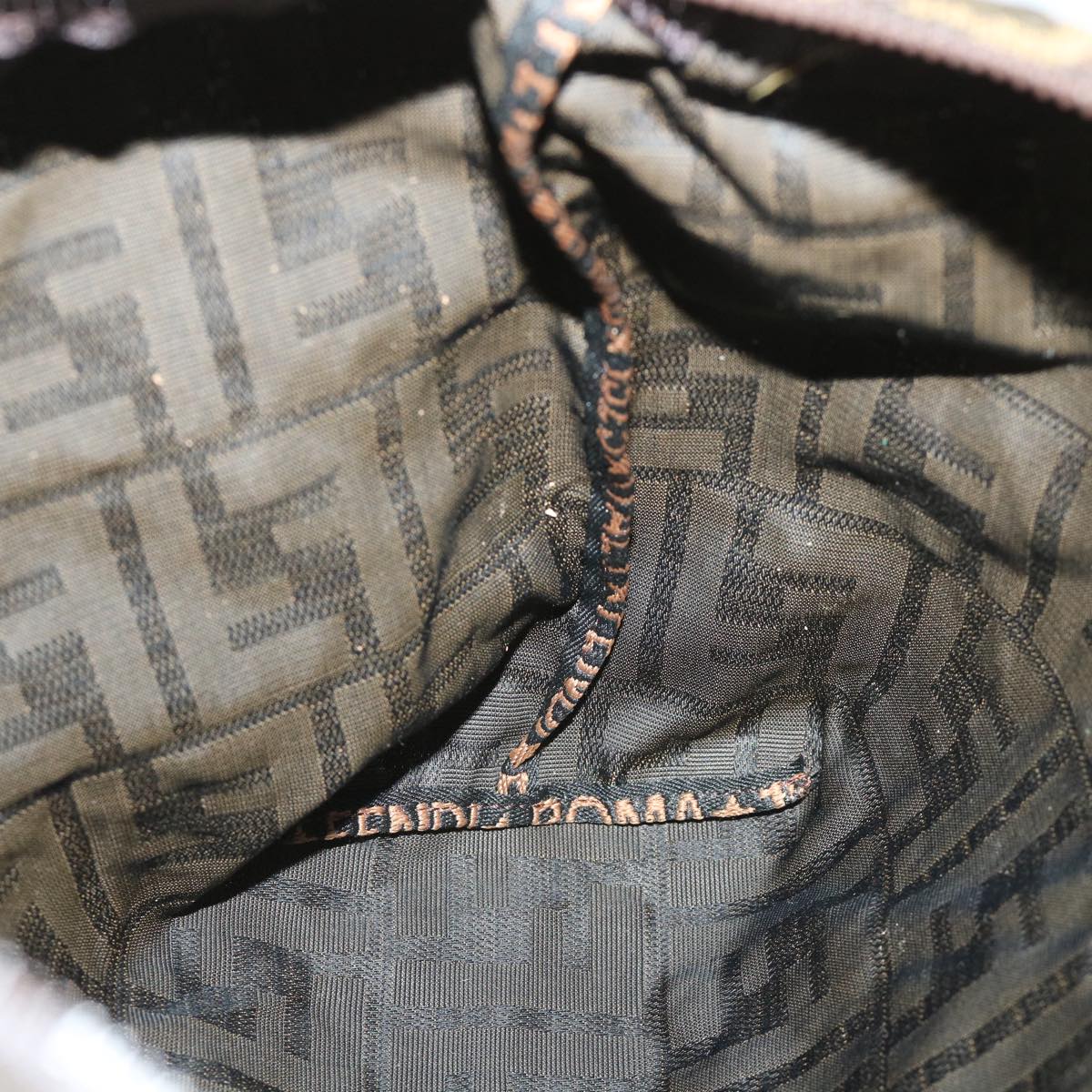 FENDI Zucca Canvas Pouch Black Brown 2119 26545 099ep1838