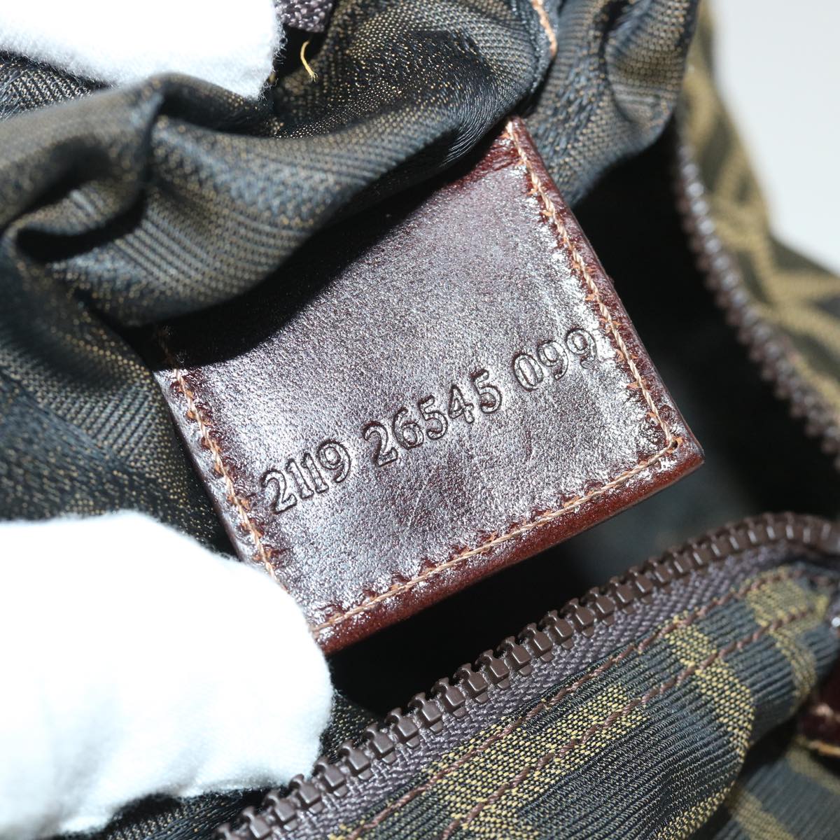 FENDI Zucca Canvas Pouch Black Brown 2119 26545 099ep1838