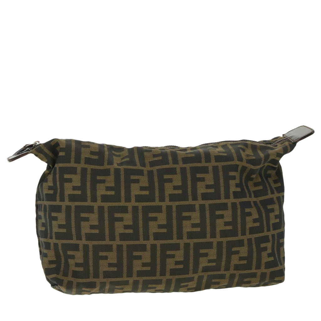 FENDI Zucca Canvas Pouch Black Brown 2119 26545 099ep1838