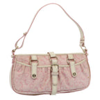 CELINE C Macadam Canvas Shoulder Bag Leather Pink  ep1844