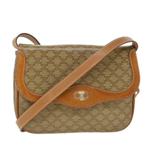 CELINE Macadam Canvas Shoulder Bag Beige  ep1877