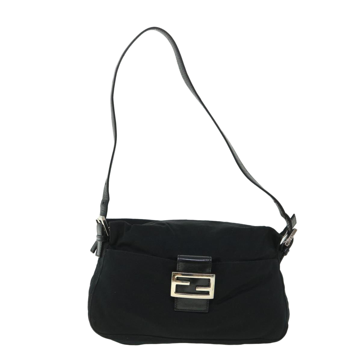 FENDI Mamma Baguette Shoulder Bag Nylon Black 2321 26566 009ep1885