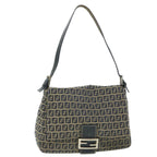 FENDI Zucchino Canvas Mamma Baguette Bag Navy 2305 26325 018ep1886