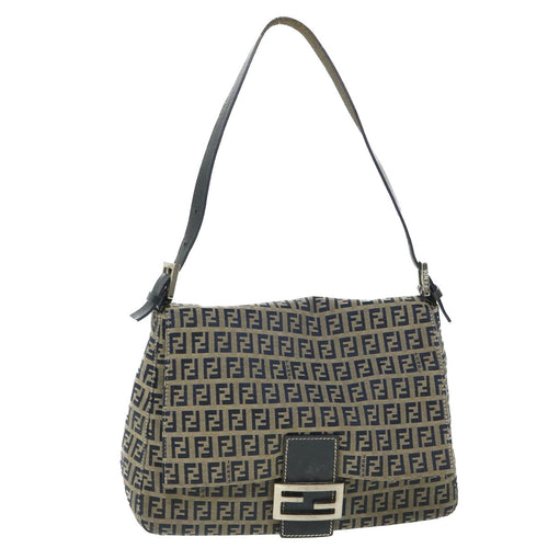 FENDI Zucchino Canvas Mamma Baguette Bag Navy 2305 26325 018ep1886