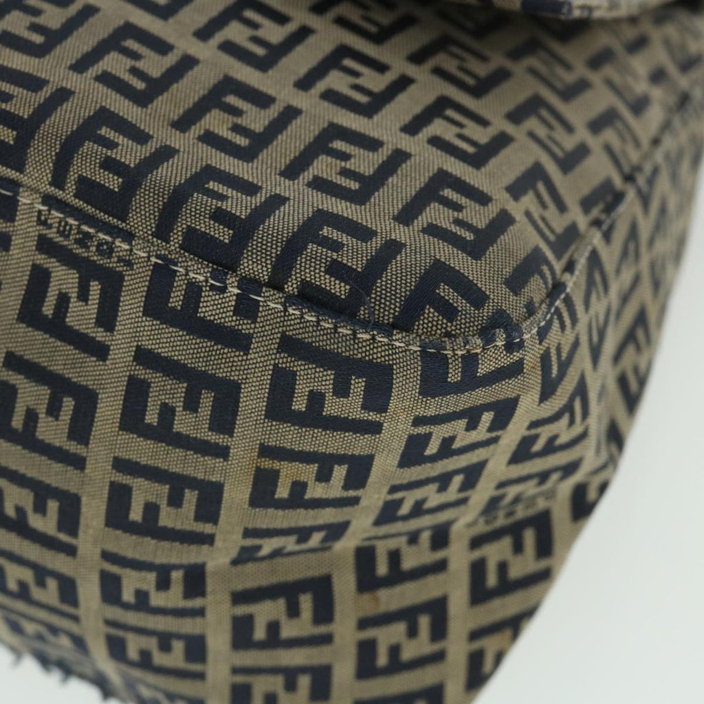 FENDI Zucchino Canvas Mamma Baguette Bag Navy 2305 26325 018ep1886