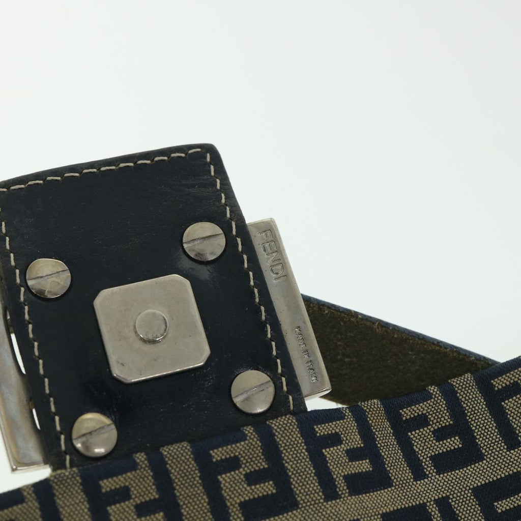 FENDI Zucchino Canvas Mamma Baguette Bag Navy 2305 26325 018ep1886