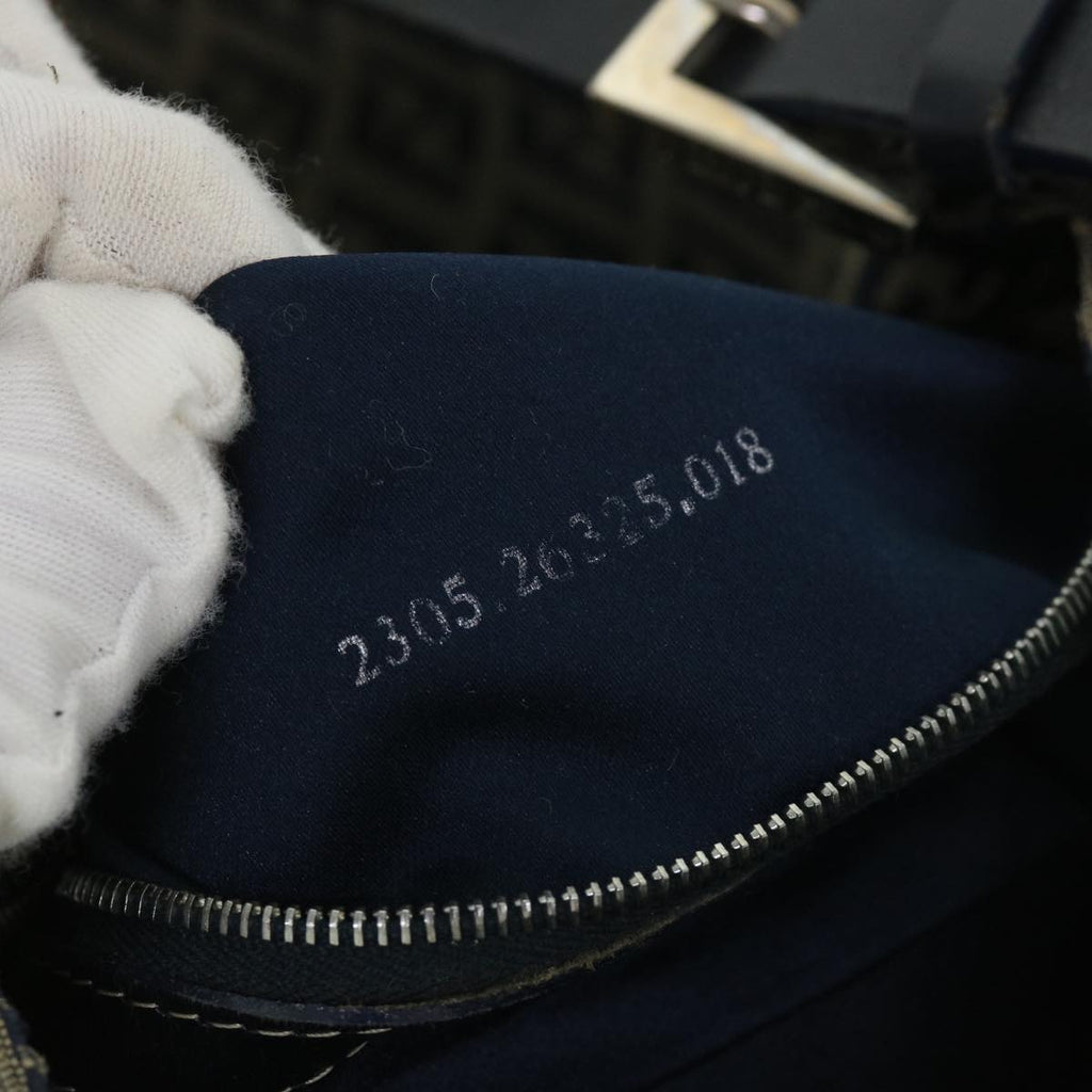 FENDI Zucchino Canvas Mamma Baguette Bag Navy 2305 26325 018ep1886