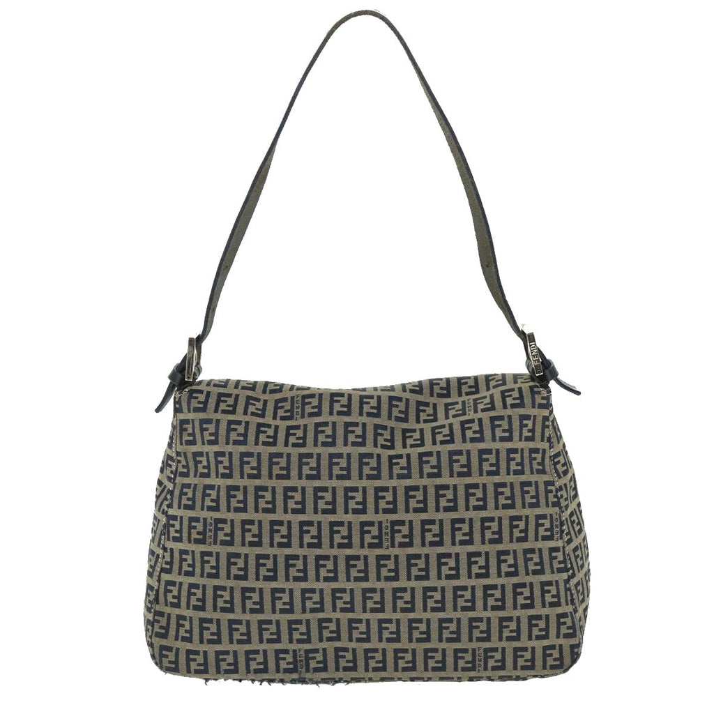 FENDI Zucchino Canvas Mamma Baguette Bag Navy 2305 26325 018ep1886