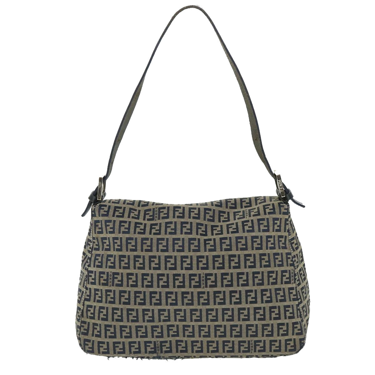 FENDI Zucchino Canvas Mamma Baguette Bag Navy 2305 26325 018ep1886