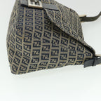 FENDI Zucchino Canvas Mamma Baguette Bag Navy 2305 26325 018ep1886