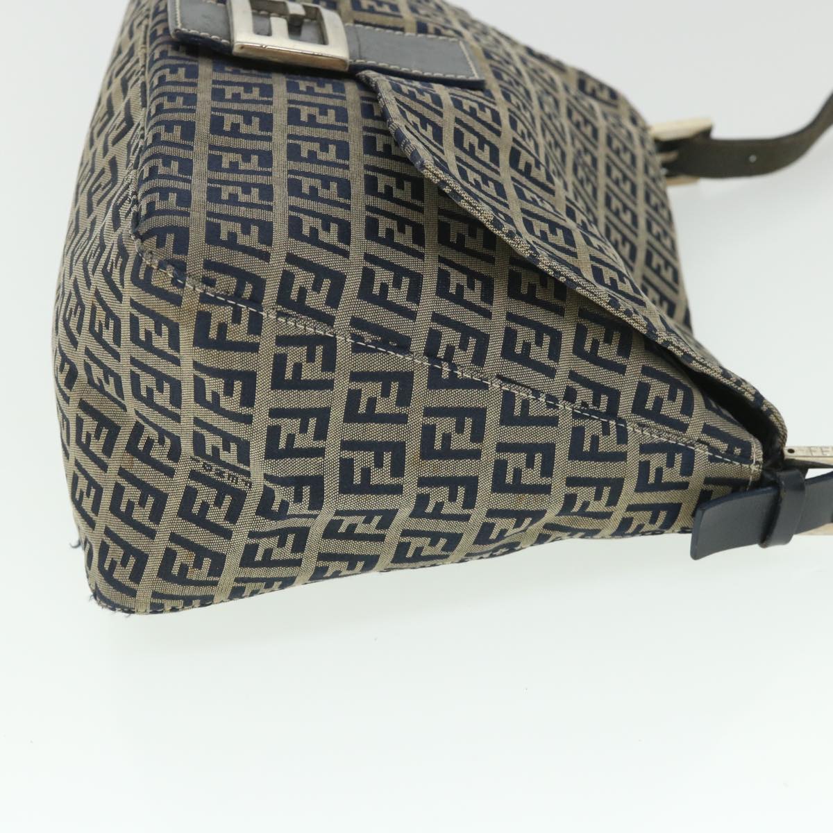FENDI Zucchino Canvas Mamma Baguette Bag Navy 2305 26325 018ep1886