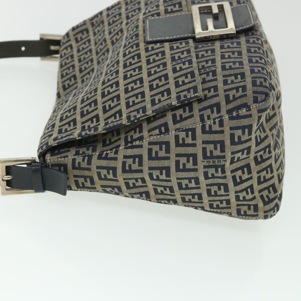 FENDI Zucchino Canvas Mamma Baguette Bag Navy 2305 26325 018ep1886