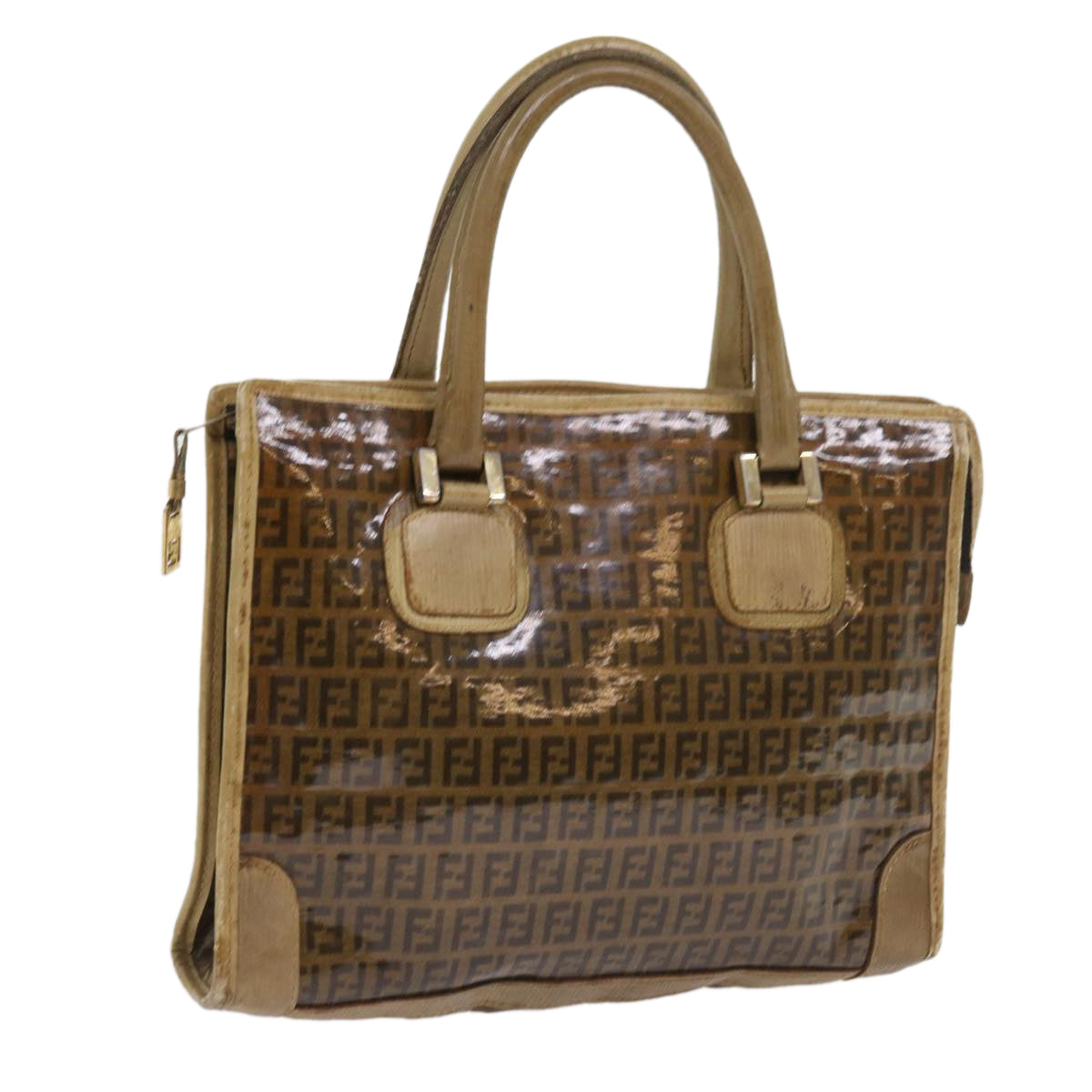 FENDI Zucchino Canvas Tote Bag Brownep1903