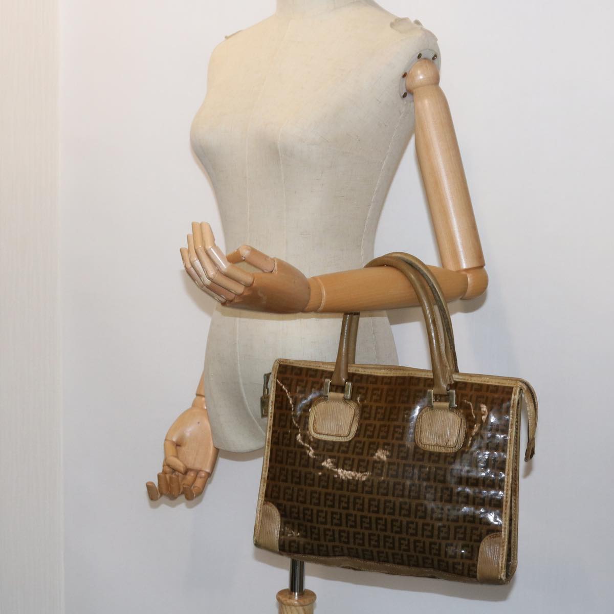 FENDI Zucchino Canvas Tote Bag Brownep1903