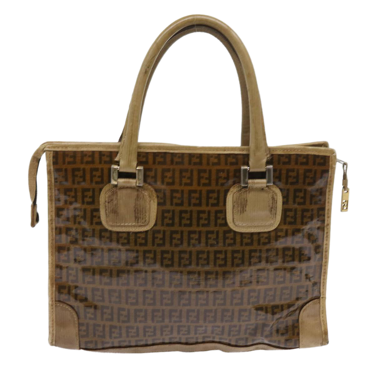 FENDI Zucchino Canvas Tote Bag Brownep1903