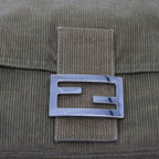 FENDI Mamma Baguette Shoulder Bag Corduroy Brown 21126325 009ep1916