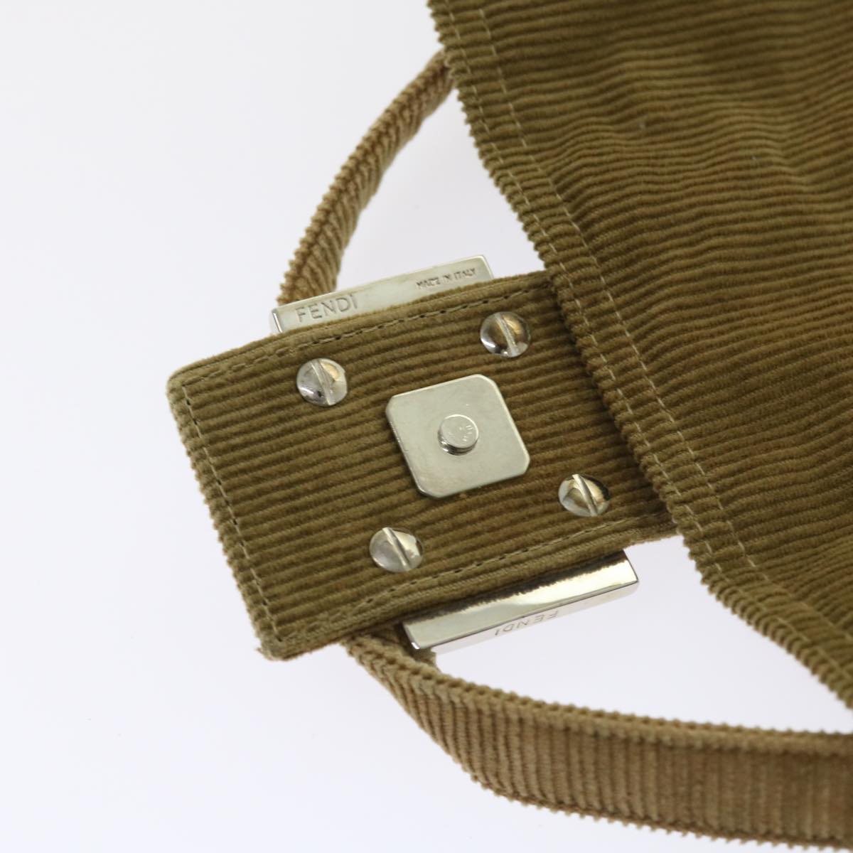 FENDI Mamma Baguette Shoulder Bag Corduroy Brown 21126325 009ep1916