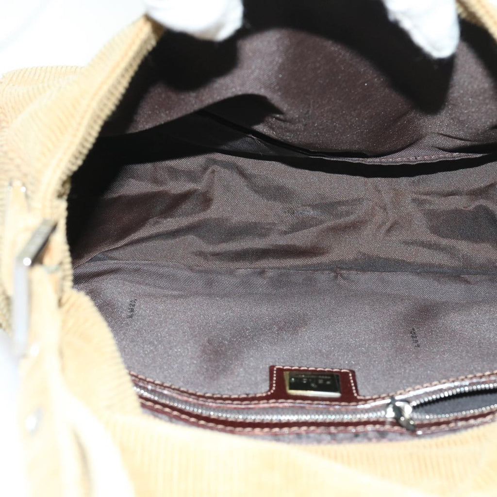 FENDI Mamma Baguette Shoulder Bag Corduroy Brown 21126325 009ep1916