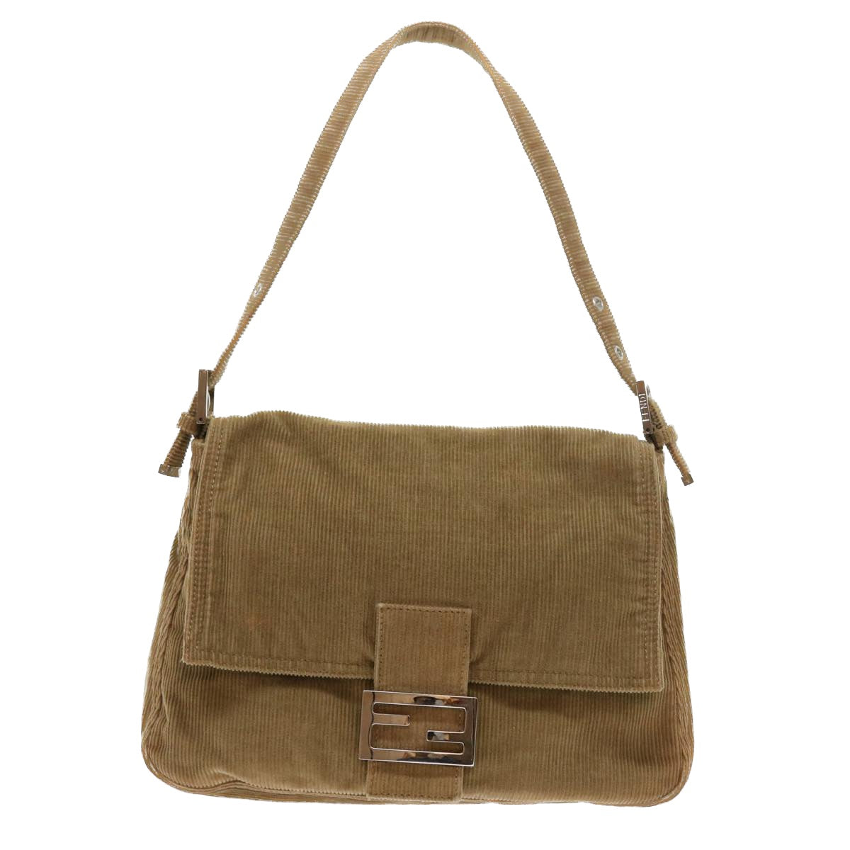 FENDI Mamma Baguette Shoulder Bag Corduroy Brown 21126325 009ep1916