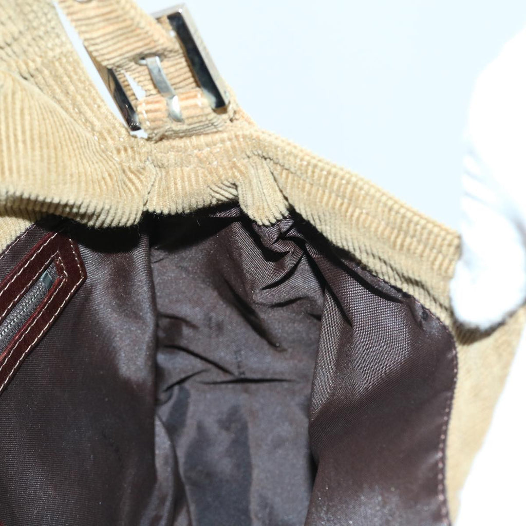 FENDI Mamma Baguette Shoulder Bag Corduroy Brown 21126325 009ep1916
