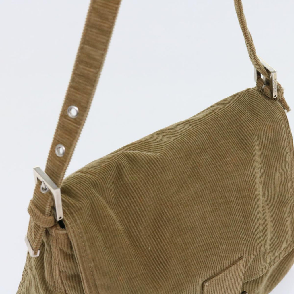 FENDI Mamma Baguette Shoulder Bag Corduroy Brown 21126325 009ep1916