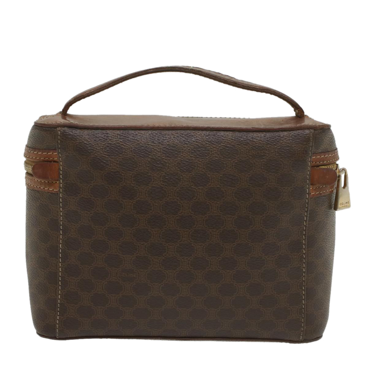 CELINE Macadam Canvas Hand Bag PVC Leather Brown  ep1954