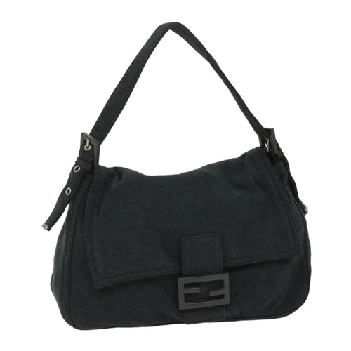 FENDI Mamma Baguette Shoulder Bag Cotton Gray 2305 26325 008ep2054