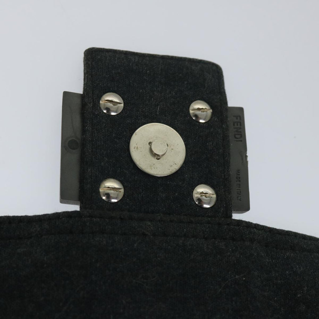 FENDI Mamma Baguette Shoulder Bag Cotton Gray 2305 26325 008ep2054