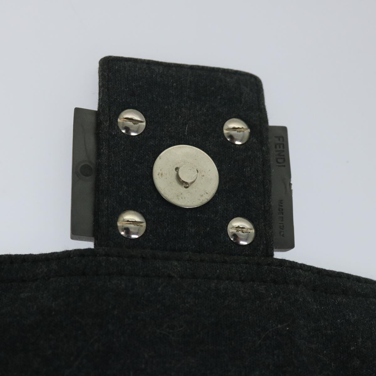 FENDI Mamma Baguette Shoulder Bag Cotton Gray 2305 26325 008ep2054