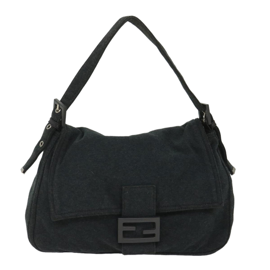 FENDI Mamma Baguette Shoulder Bag Cotton Gray 2305 26325 008ep2054