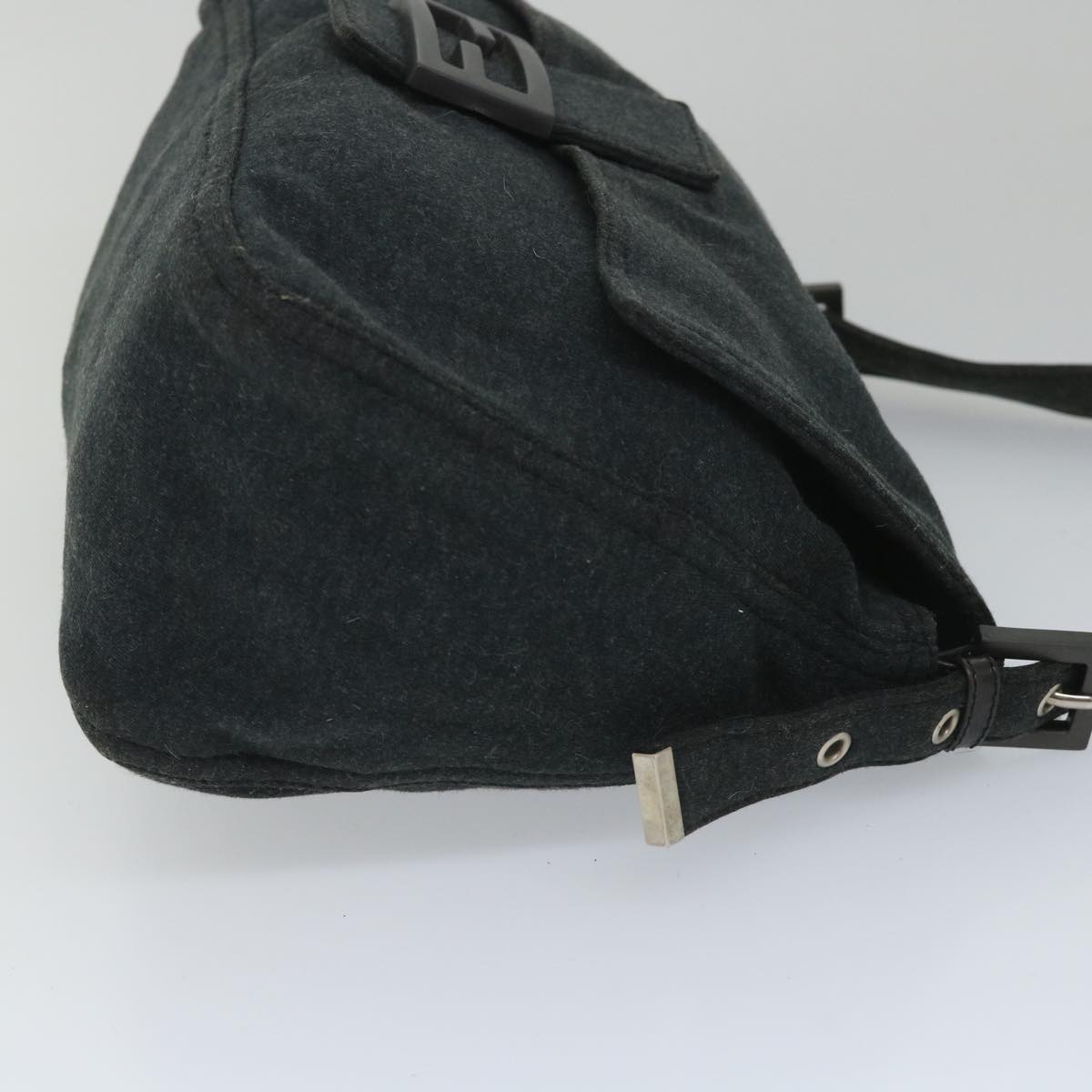FENDI Mamma Baguette Shoulder Bag Cotton Gray 2305 26325 008ep2054