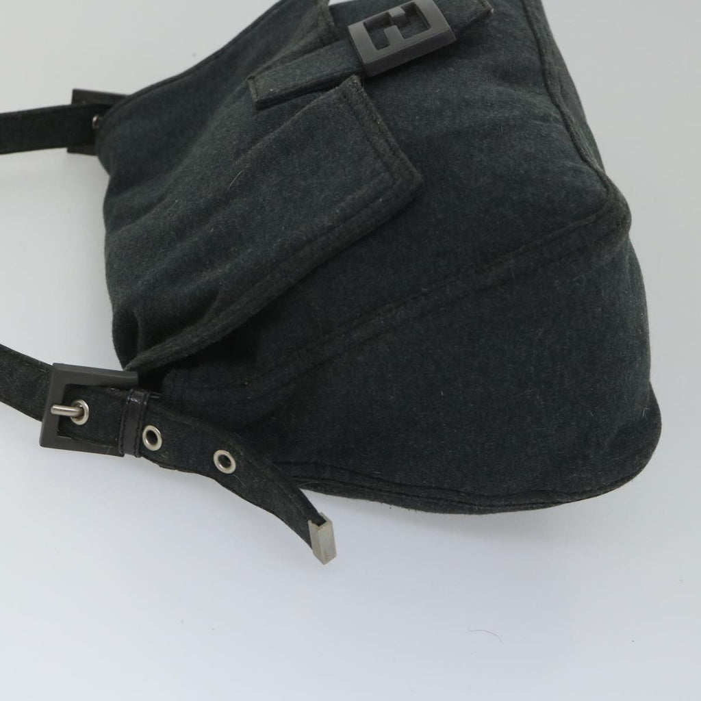 FENDI Mamma Baguette Shoulder Bag Cotton Gray 2305 26325 008ep2054
