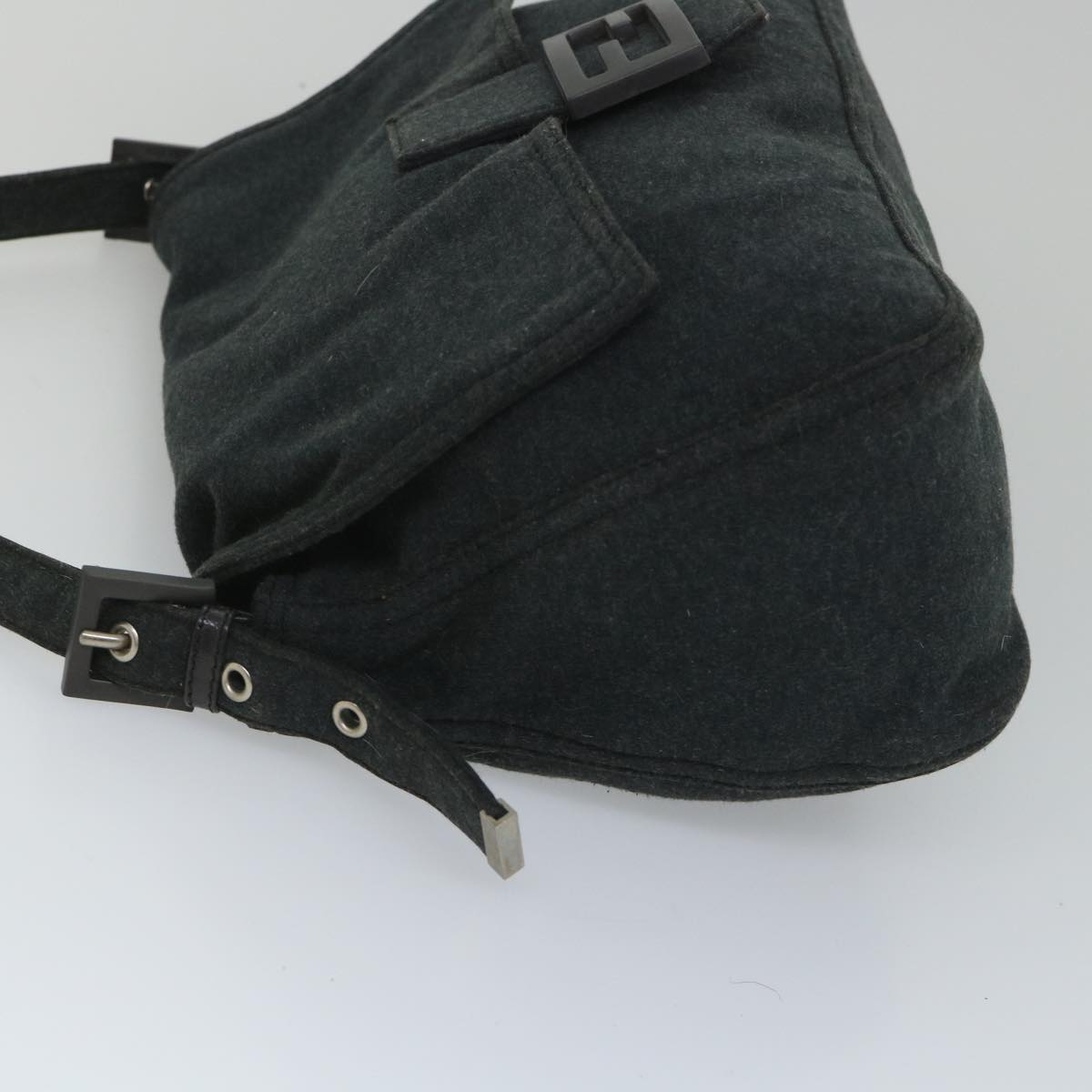 FENDI Mamma Baguette Shoulder Bag Cotton Gray 2305 26325 008ep2054