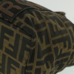 FENDI Zucca Canvas Hand Bag Black Brownep2059
