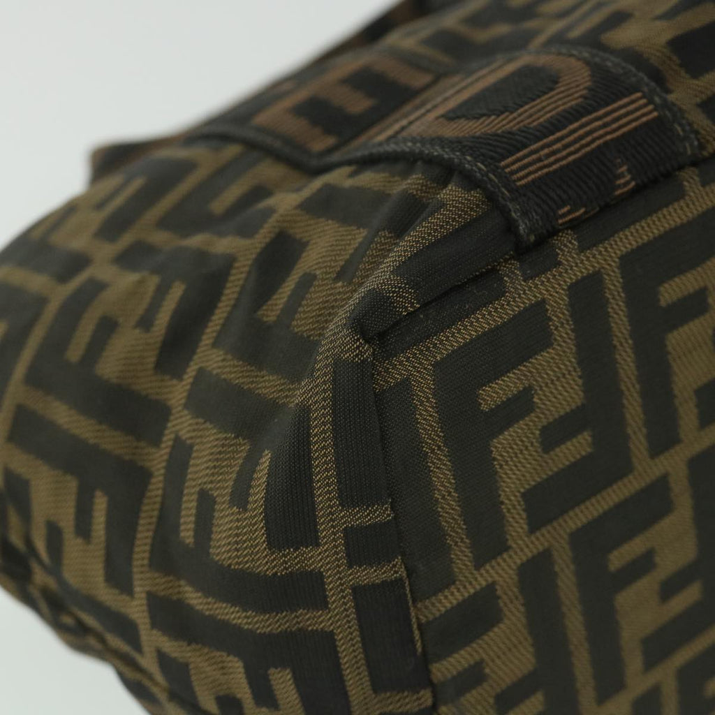 FENDI Zucca Canvas Hand Bag Black Brownep2059