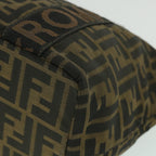 FENDI Zucca Canvas Hand Bag Black Brownep2059