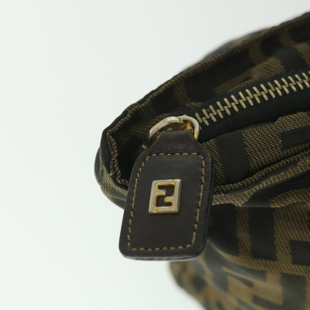 FENDI Zucca Canvas Hand Bag Black Brownep2059
