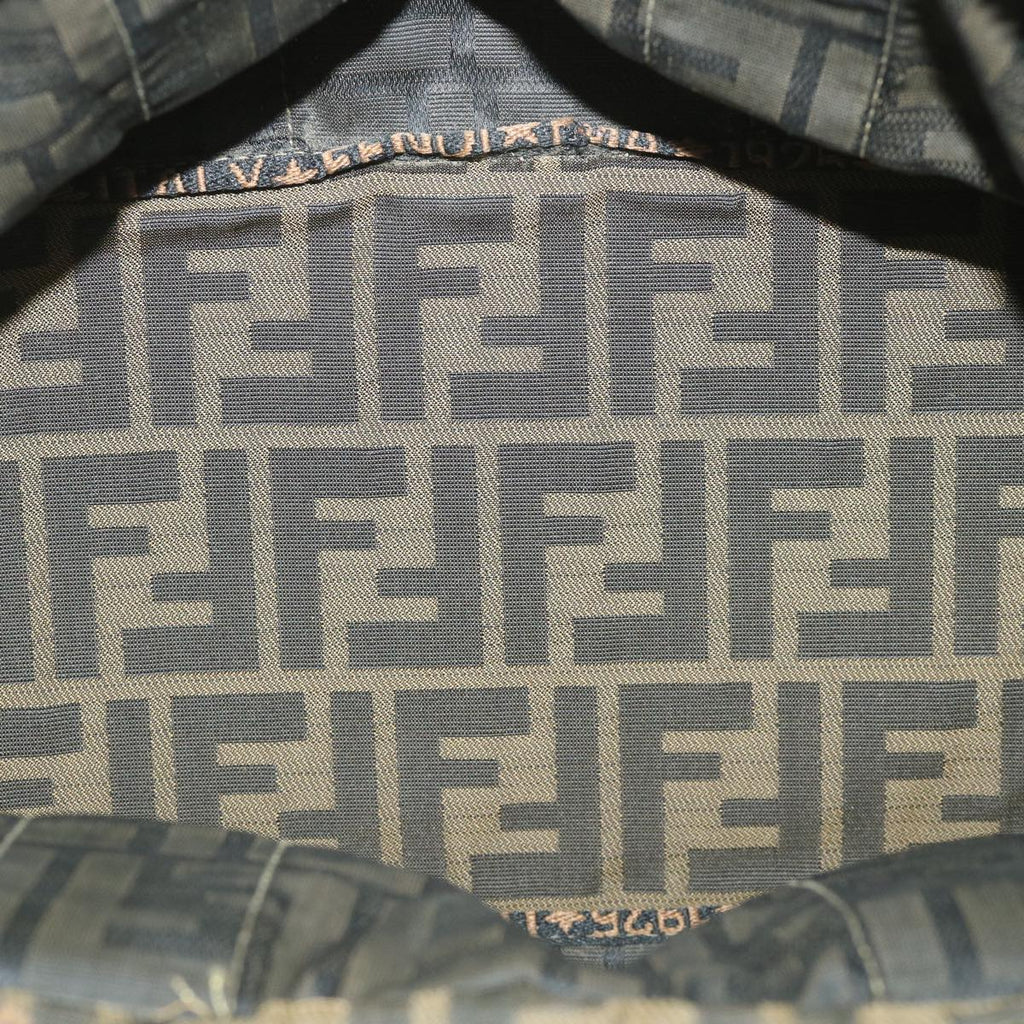 FENDI Zucca Canvas Hand Bag Black Brownep2059