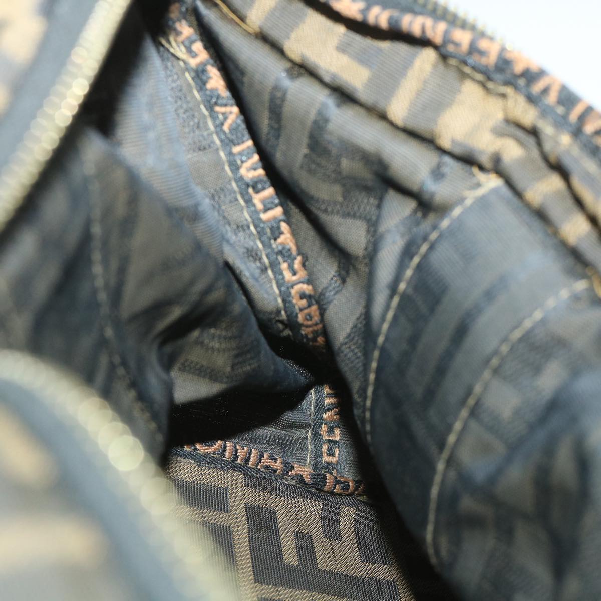 FENDI Zucca Canvas Hand Bag Black Brownep2059